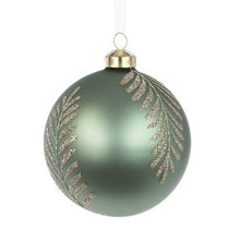 GLASS Claire Bauble 10cm Sage
