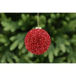8cm red encrusted glass ball