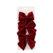 3pcs x 15cm burgundy velvet bows on backing card