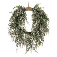 Snowy Cedar Jute Wreath 64cm