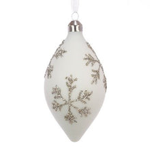 GLASS Leslie Finial 12cm White