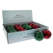 8cm 2 asstd green/burgundy swirls ball in pdq