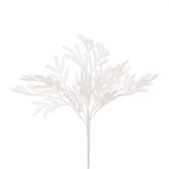 Glitter Leaf Spray 40cm White