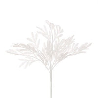 Glitter Leaf Spray 40cm White
