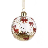 GLASS Bows Bauble 8cm