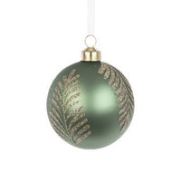 GLASS Claire Bauble 8cm Sage
