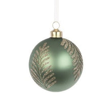 GLASS Claire Bauble 8cm Sage