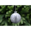 8cm matt silver glass ball -swirl/beads
