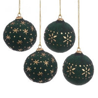 Papier Mache Bauble Set x4 8cm Green