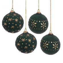 Papier Mache Bauble Set x4 8cm Green