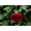 8cm burgundy flocked glass onion