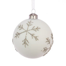 GLASS Leslie Bauble 10cm White