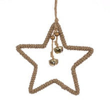 Rope Star W/Gold Bells 15cm