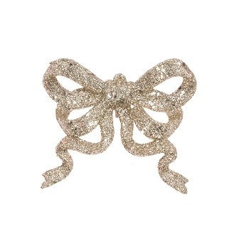 Glittered Bow Clip 11cm CHA