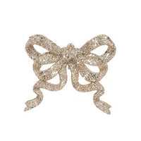 Glittered Bow Clip 11cm CHA