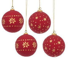 Papier Mache Bauble Set x4 8cm