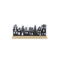 30cm black wooden cut out street on wooden base