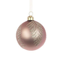 GLASS Claire Bauble 8cm Pink