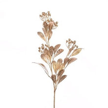 Metallic Berry Leaf Spray 70cm