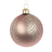GLASS Claire Bauble 10cm Pink