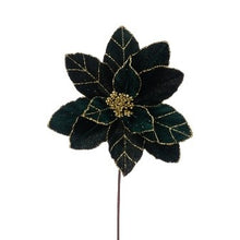 Velvet Glitter Poinsettia Stem