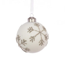 GLASS Leslie Bauble 8cm White