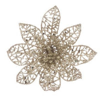 Glitter Poinsettia Clip 15cm Gold