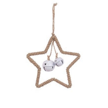 Rope Star W/White Bells 15cm