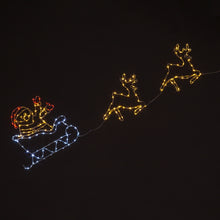 LED Santa & Reindeer Sleigh Silhouette | Outdoor Christmas Wall Light