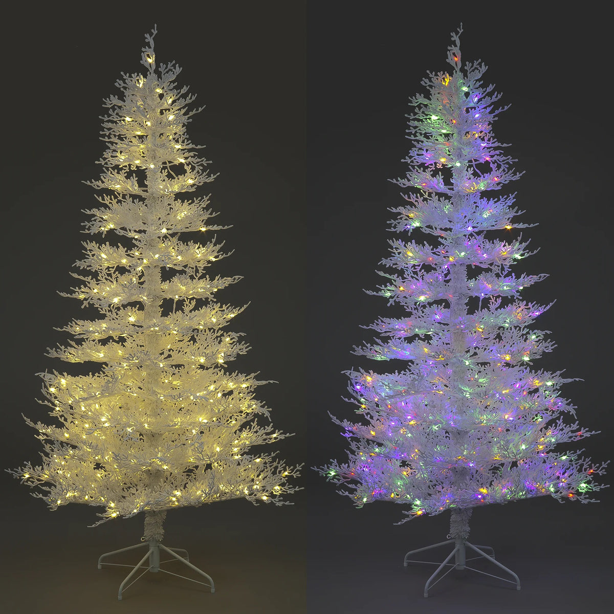 150cm Saxon Snow Pine w/200 Col Switch LEDs