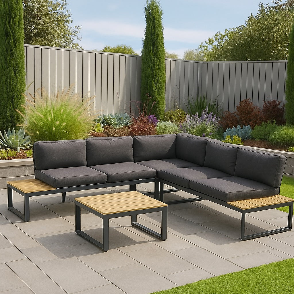 Venice Corner Sofa Collection w/ Polywood Table