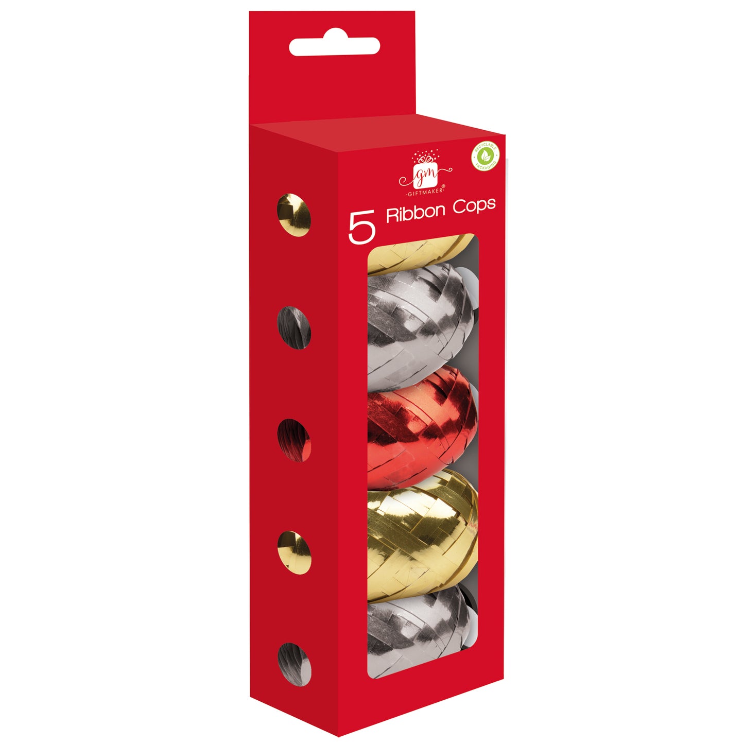 5 Metallic Ribbons - 3 colours