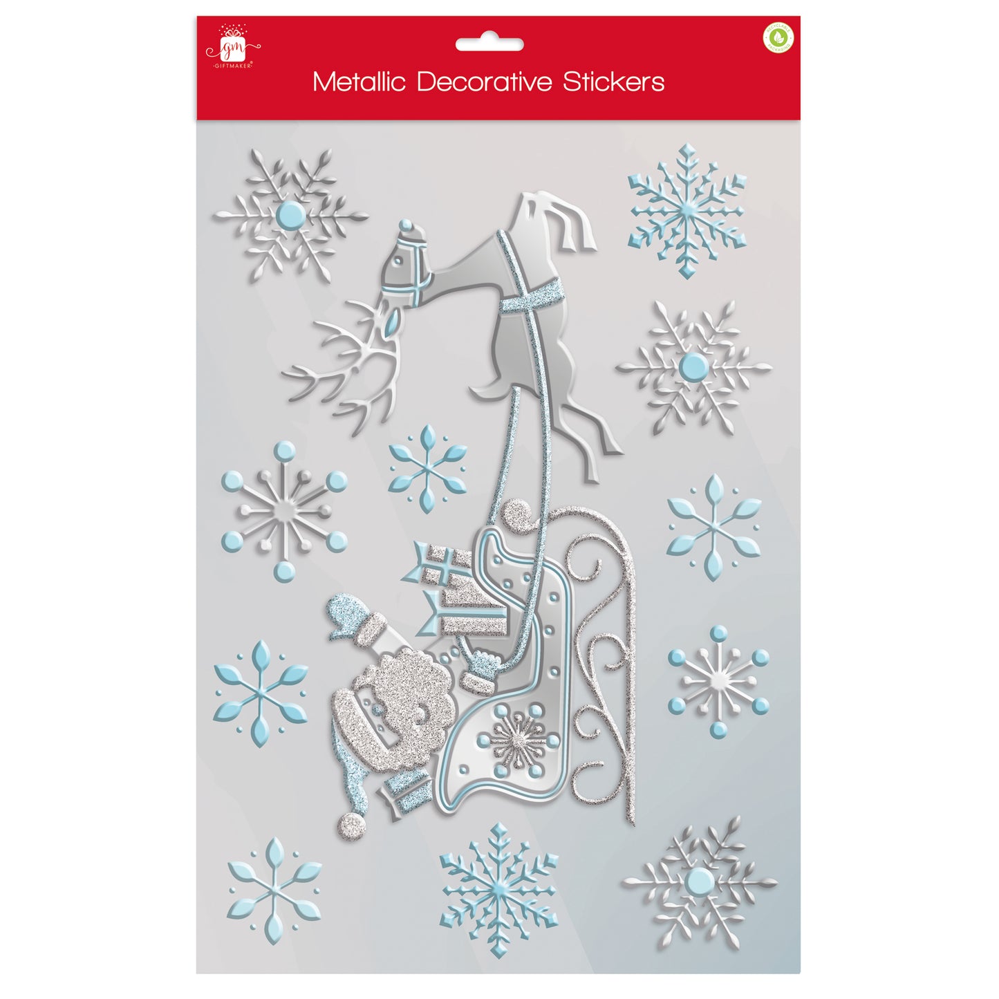 Blue & Silver Metallic Sticker Decoration