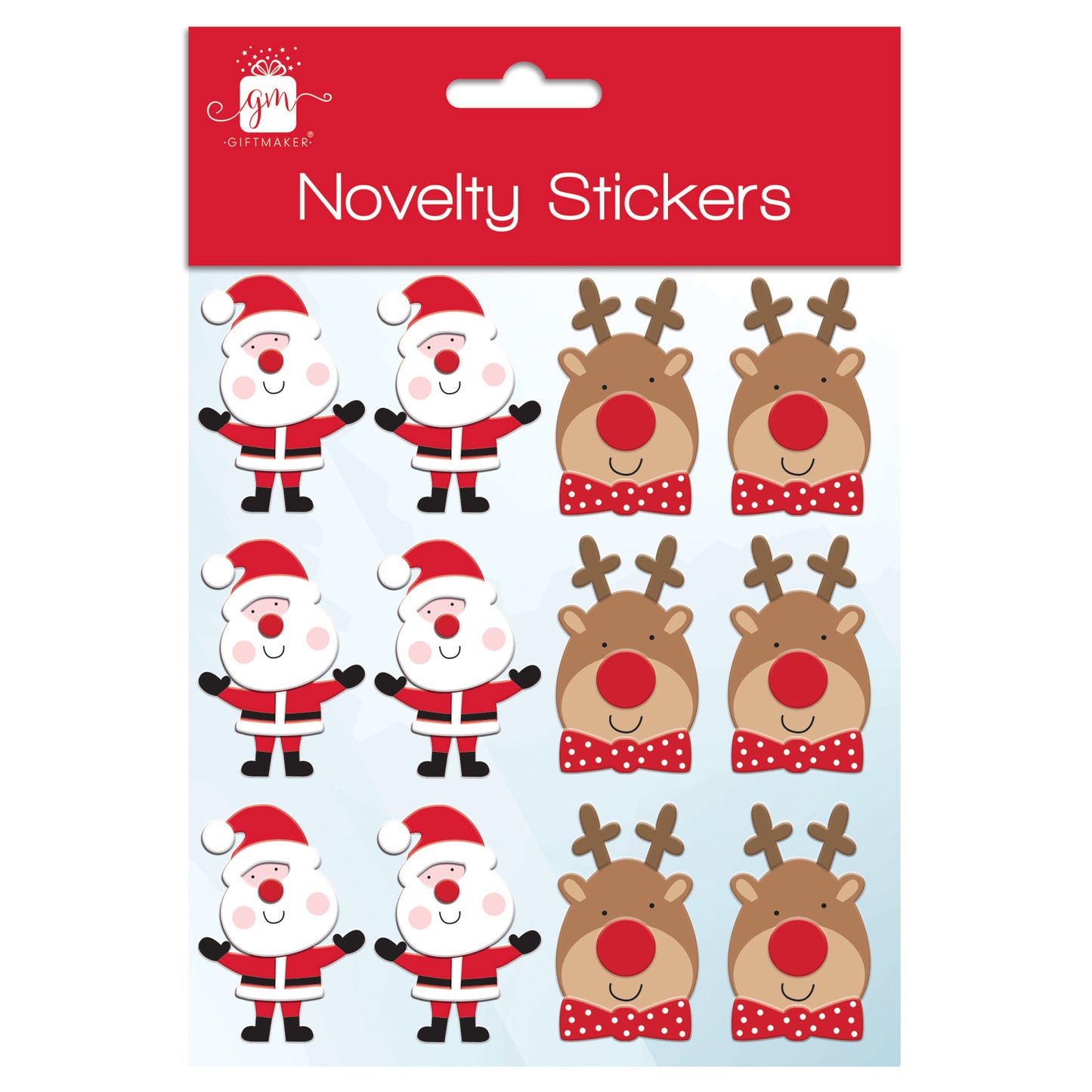 Novelty Santa & Rudolph Sticker Decorations