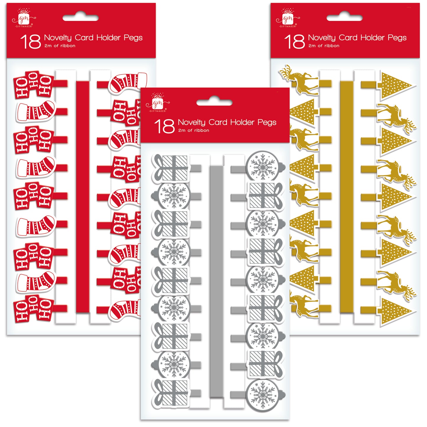 18 Novelty Peg Christmas Card Holders