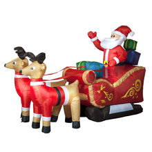 240cm Inflatable Santa & Reindeer With Sleigh With 4 LEDs