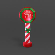 1.8m Christmas LED Lit Inflatable Santa Stop Here Sign