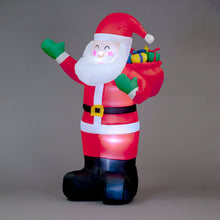 Inflatable Santa with Raised Right Arm with Gift Bag & Gift Boxes