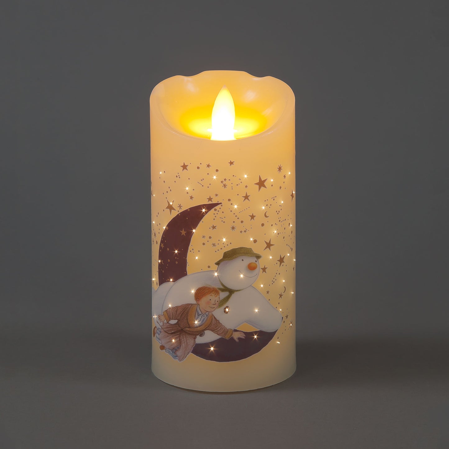 Battery Operated 15cm Snowman & James Flying Candle Christmas Decoration