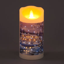 Battery Operated 15cm Christmas Scene Candle /Remote Christmas Decoration