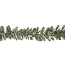 9ft Snow King Fir Christmas Garland With Pinecones (274cm)