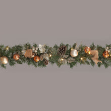 Battery Operated 180cm Champagne & Copper Garland w/25LEDs w/Timer Christmas Garland