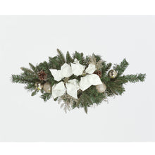 80cm White Poinsettia Swag Christmas Decoration