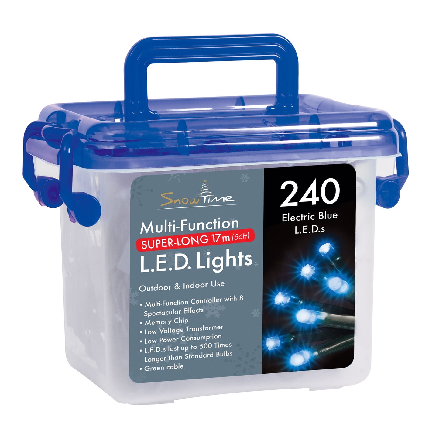 240 Super-Long Blue LED Chaser Christmas Lights with Memory Function