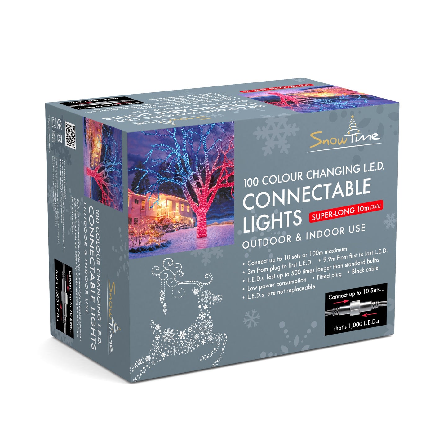 100 Connectable Colour Changing LED Christmas Lights