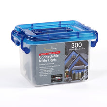 300 Blue Connectable Christmas Icicle Lights