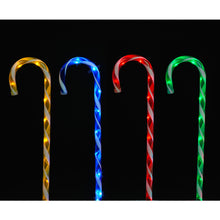 Set of 4 75cm Candy Cane Garden Stakes with 40 LEDs