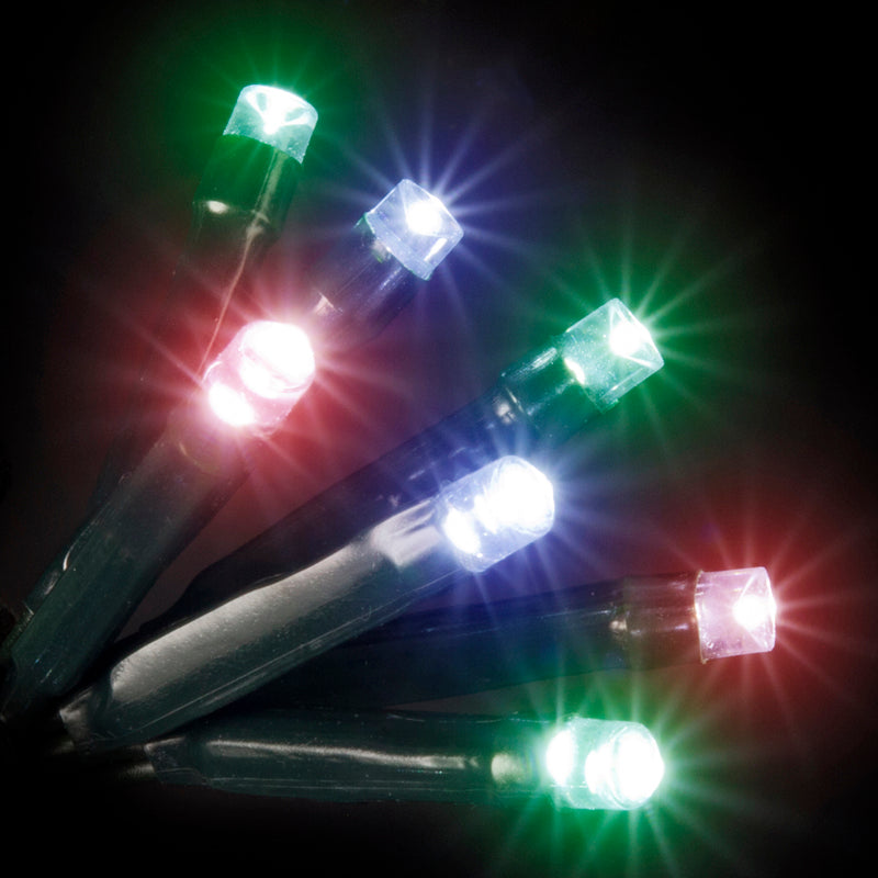 Battery Operated 50 Pastel LED Chasing Lights for Outdoors with Timer