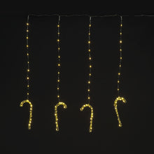 Copper Wire Candy Cane Curtain Lights 100 Warm White LEDs