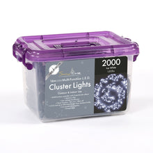 2000 Ice White LED Cluster Lights With Timer
